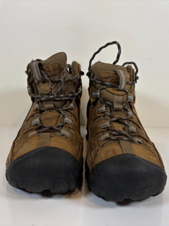 Keen Targhee II Hiking Boots Womens Size 8 Brown Blue Leather Waterproof - Picture 2 of 6